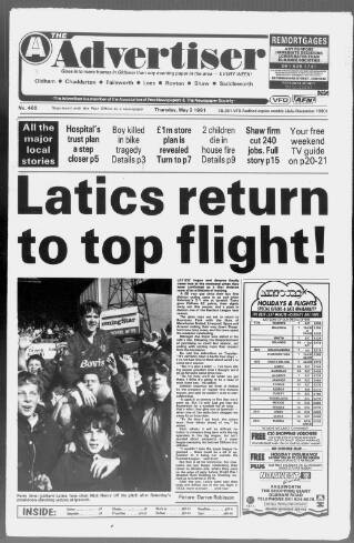 cover page of Oldham Advertiser published on May 2, 1991