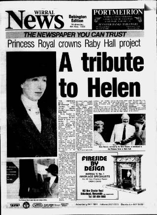 cover page of Bebington News published on May 4, 1988