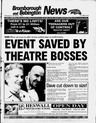 cover page of Bebington News published on March 19, 1997