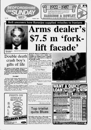 cover page of Bedfordshire on Sunday published on August 2, 1987
