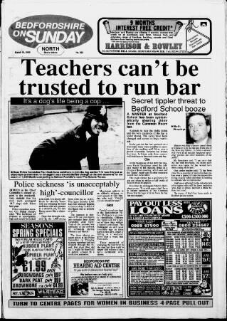 cover page of Bedfordshire on Sunday published on March 19, 1989