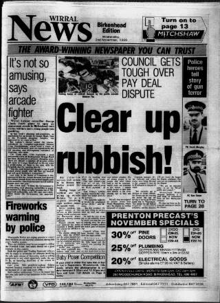 cover page of Birkenhead News published on November 2, 1988