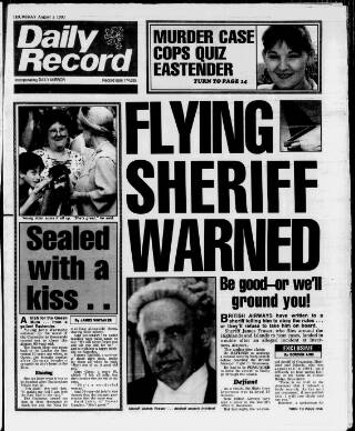 cover page of Daily Record published on August 2, 1990
