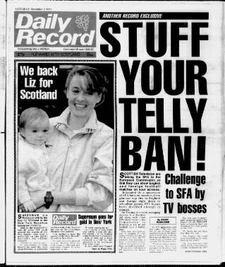 cover page of Daily Record published on November 2, 1991