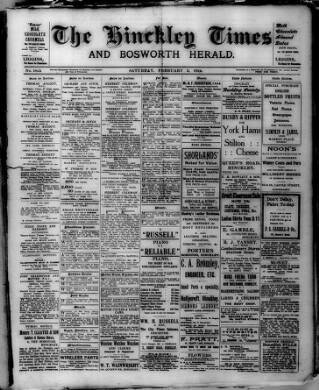 cover page of Hinckley Times published on February 2, 1924