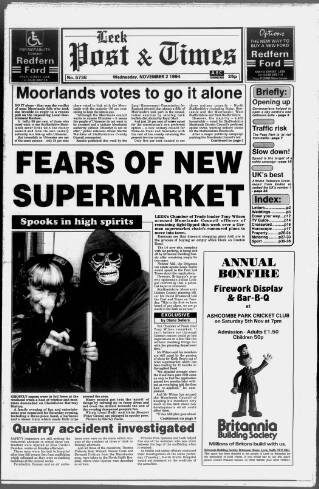 cover page of Leek Post & Times published on November 2, 1994