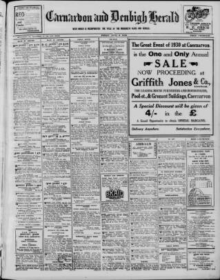 cover page of Caernarvon & Denbigh Herald published on April 4, 1930