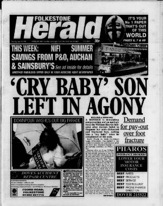 cover page of Folkestone, Hythe, Sandgate & Cheriton Herald published on June 18, 1998