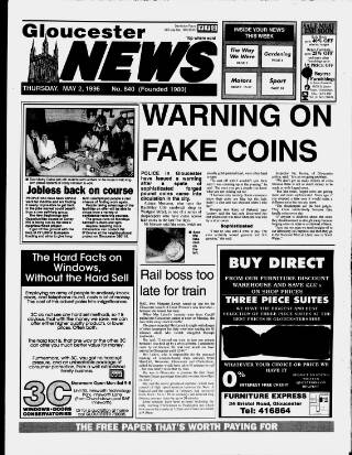cover page of Gloucester News published on May 2, 1996