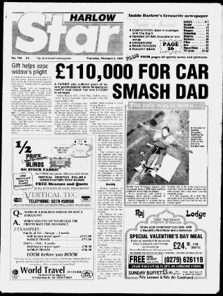 cover page of Harlow Star published on February 2, 1995