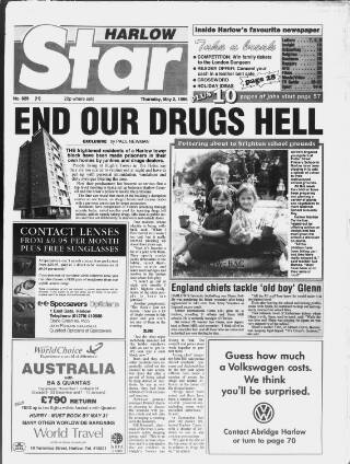 cover page of Harlow Star published on May 2, 1996