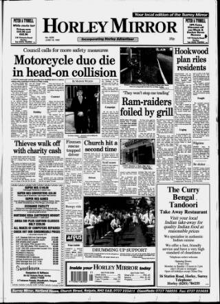 cover page of Horley & Gatwick Mirror published on June 18, 1992