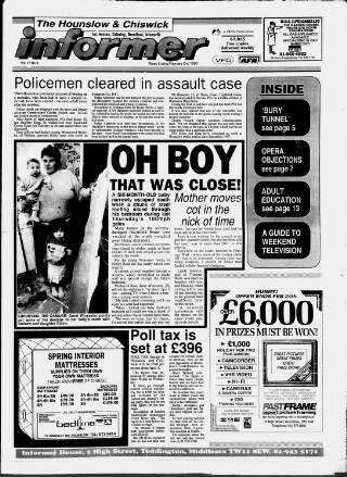 cover page of Hounslow & Chiswick Informer published on February 2, 1990
