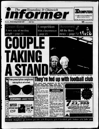 cover page of Hounslow & Chiswick Informer published on April 4, 1997