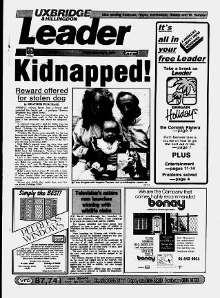 cover page of Uxbridge Leader published on May 4, 1988