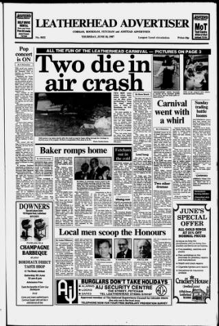 cover page of Leatherhead Advertiser published on June 18, 1987