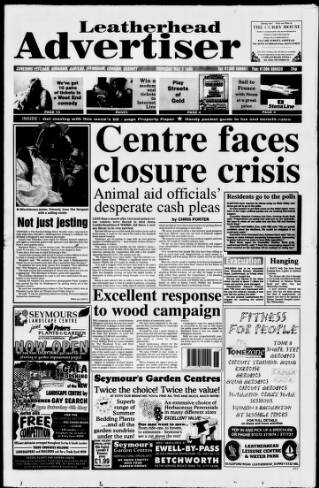 cover page of Leatherhead Advertiser published on May 2, 1996