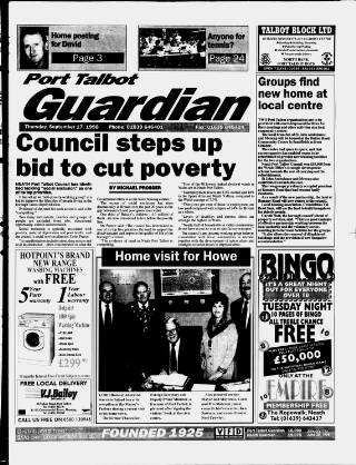 cover page of Port Talbot Guardian published on September 17, 1998
