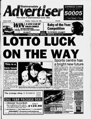 cover page of Skelmersdale Advertiser published on February 26, 1998
