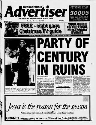 cover page of Skelmersdale Advertiser published on December 23, 1999