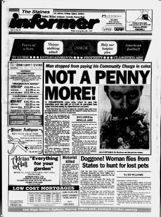 cover page of Staines Informer published on May 4, 1990