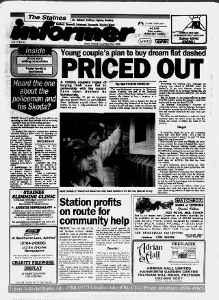 cover page of Staines Informer published on November 2, 1990
