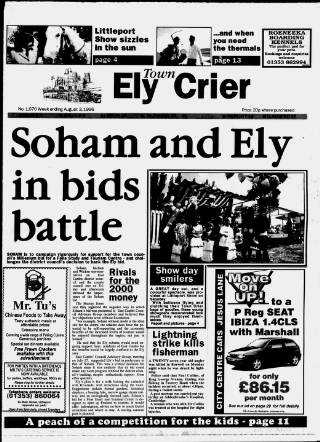 cover page of Ely Town Crier published on August 3, 1996