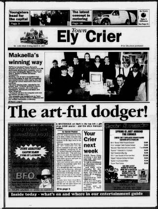 cover page of Ely Town Crier published on March 8, 1997