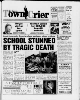 cover page of St Neots Town Crier published on May 27, 1999