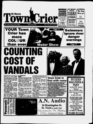 cover page of St Neots Town Crier published on August 5, 1999