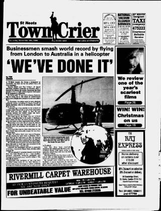 cover page of St Neots Town Crier published on November 4, 1999