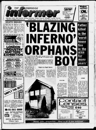 cover page of Uxbridge Informer published on March 19, 1987