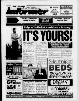 cover page of Uxbridge Informer published on June 18, 1993