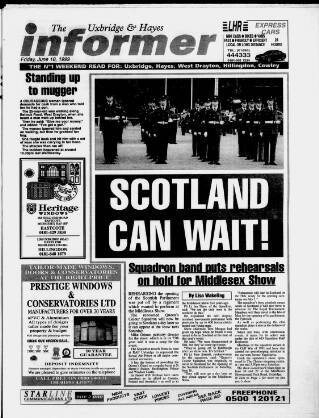 cover page of Uxbridge Informer published on June 18, 1999