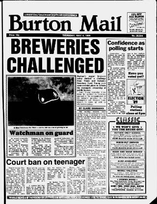 cover page of Burton Daily Mail published on May 4, 1989