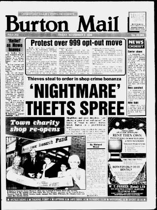 cover page of Burton Daily Mail published on November 2, 1990