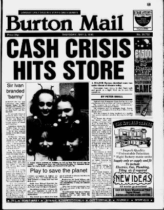 cover page of Burton Daily Mail published on May 2, 1996