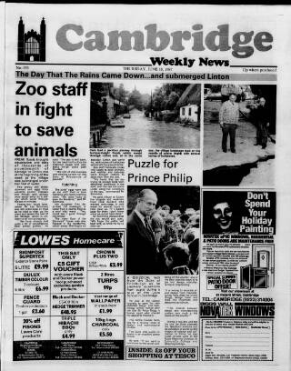 cover page of Cambridge Weekly News published on June 18, 1987