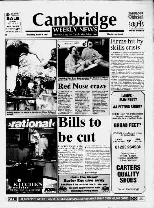 cover page of Cambridge Weekly News published on March 19, 1997