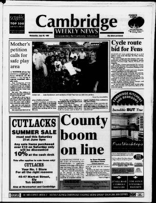 cover page of Cambridge Weekly News published on June 18, 1997