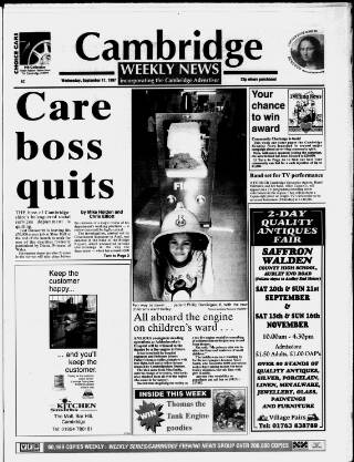 cover page of Cambridge Weekly News published on September 17, 1997