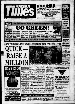 cover page of Faversham Times and Mercury and North-East Kent Journal published on May 2, 1990