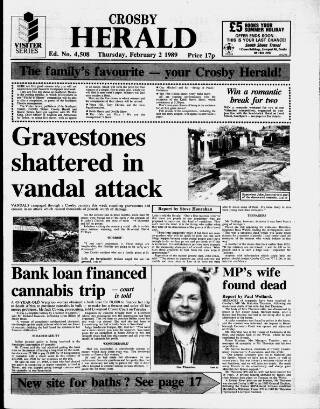 cover page of Crosby Herald published on February 2, 1989