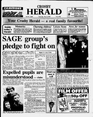 cover page of Crosby Herald published on May 4, 1989