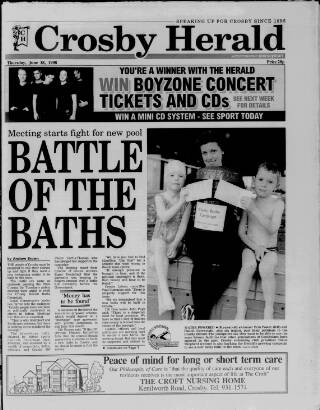 cover page of Crosby Herald published on June 18, 1998