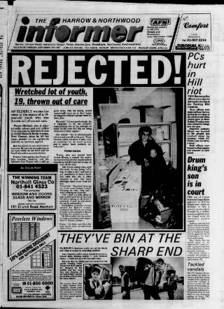 cover page of Harrow Informer published on September 17, 1987