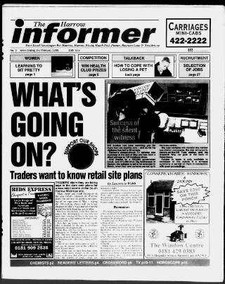 cover page of Harrow Informer published on February 2, 1996