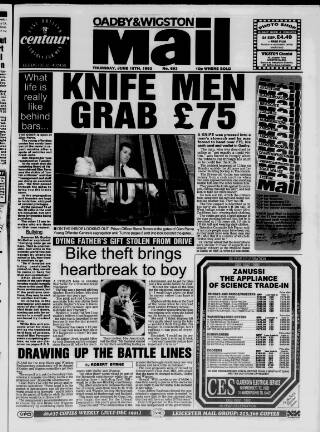 cover page of Oadby & Wigston Mail published on June 18, 1992