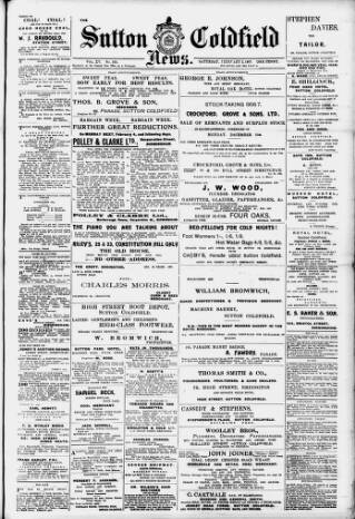 cover page of Sutton Coldfield News published on February 2, 1907