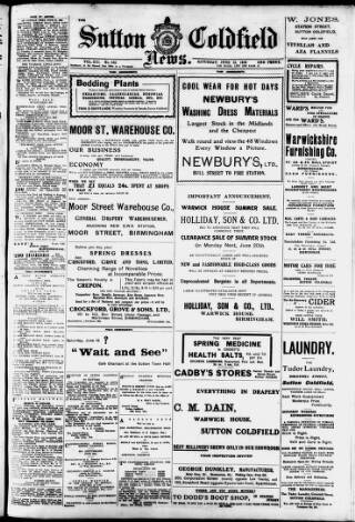 cover page of Sutton Coldfield News published on June 18, 1910